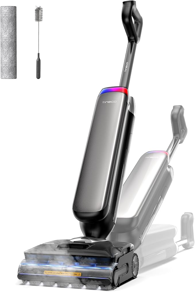 Tineco Floor One S9 Artist Steam Wet Dry Vacuum Cleaner, High-Temp Steam Cleaning, 22kPa Suction, 360째 SmoothDrive, Anti-Tangle Design, 185째F Flashdry, Long Runtime, 180째 Lay-Flat