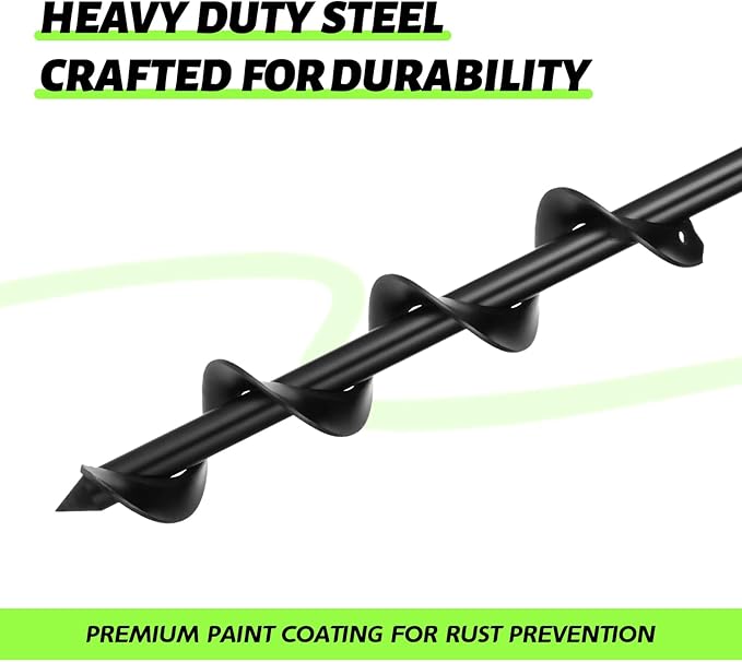 ERYTLLY Auger Drill Bit for Planting 2 x14.5inch,Garden Auger Spiral Bulb Planter Tool for Umbrella Holes Post Hole Digger - Compatible with 3/8 inch Hex-Shank Drill