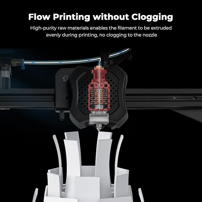 Creality 3D Printer Filament, PLA Filament 1.75mm Bundle 2kg for 3D Printing, Ender PLA Filament No-Tangling, Strong Bonding & Overhang Performance, Accuracy +/- 0.02mm (White & Red)