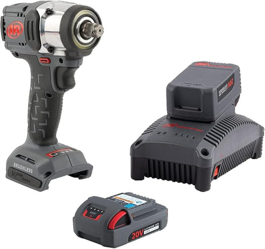 Ingersoll Rand W3151-K22 20V 1/2" Cordless Impact Wrench 2 Battery Kit, Mid-Torque, Compact, Pistol Grip