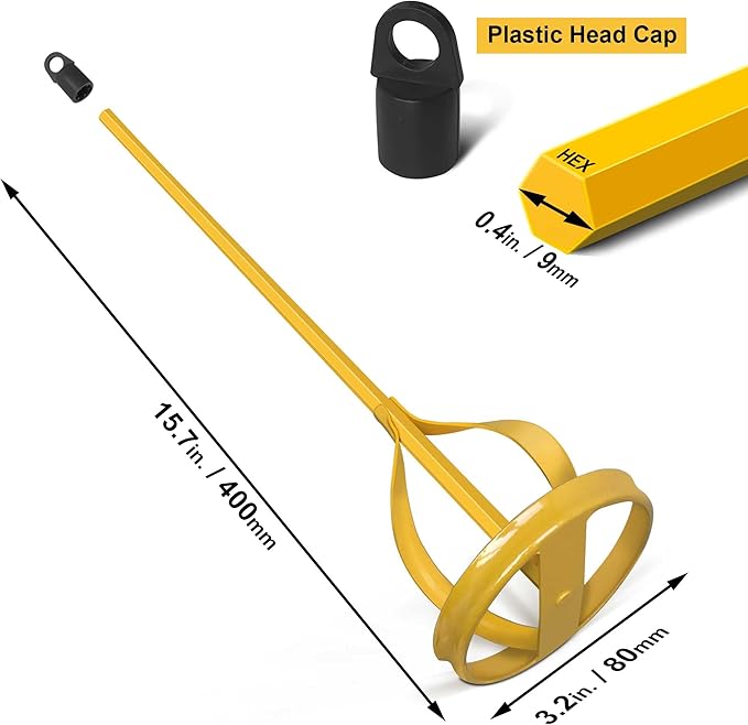 2Pc. Paint and Mud Mixer, Paint Stirrer for Drill in 1 to 5 Gallon Bucket, Suitable for all Standard Drill Bits, Hex Head Anti-slip, Easy Clean, Painting and Plastering Mixer Stirrer Tool
