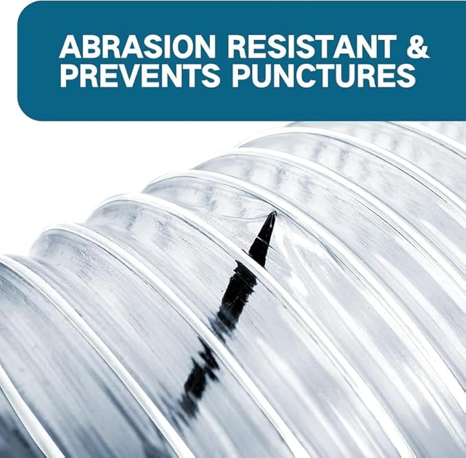 PVC Dust Collection Hose 4" x 20', Heavy Clear PVC Fume Hose Puncture Resistant with Carbon Steel Wire Coil for Woodworking, Workshops, Dust Collection Systems