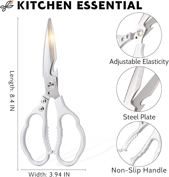 Kitchen Shears & kitchen* scissors All Purpose | kitchen gadgets-Heavy Duty Stainless Steel Meat Poultry Food Scissors, Dishwasher Safe for Home and Kitchen Essentials, Utensils, Gadgets, Accessories