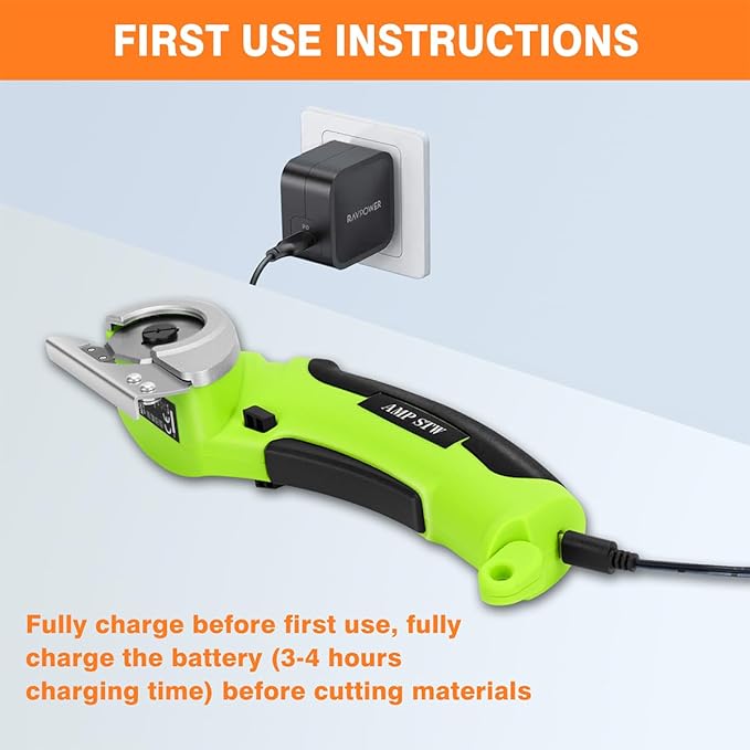 Cordless Electric Fabric Scissors, Power Rotary Cutter,Cardboard Box Heavy Duty Scissor, Rechargeable Sewing Shears (With Storage Box)