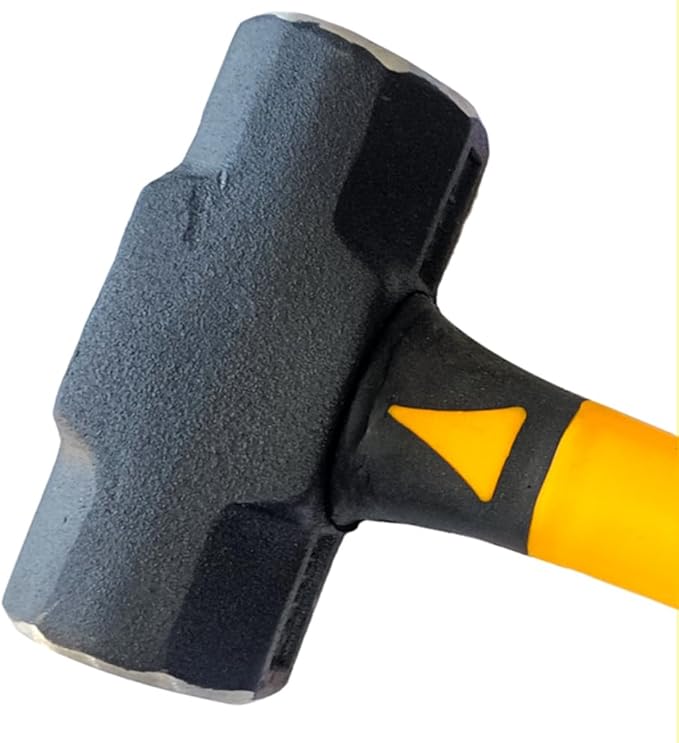 Sledge Hammer 12 LB with 33 Inch Fiberglass Handle Length Powder Coated with Polished face Heavy Duty Metalworking Tools for Automotive, Industrial, and Construction E-2257