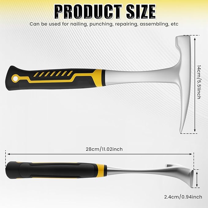 Sheet Metal Hammer, 16oz High Carbon Steel Tool, Precise Efficient Hvac Hammer, Single Handed Sheet Metal Pounder for Woodworking Pipe Work