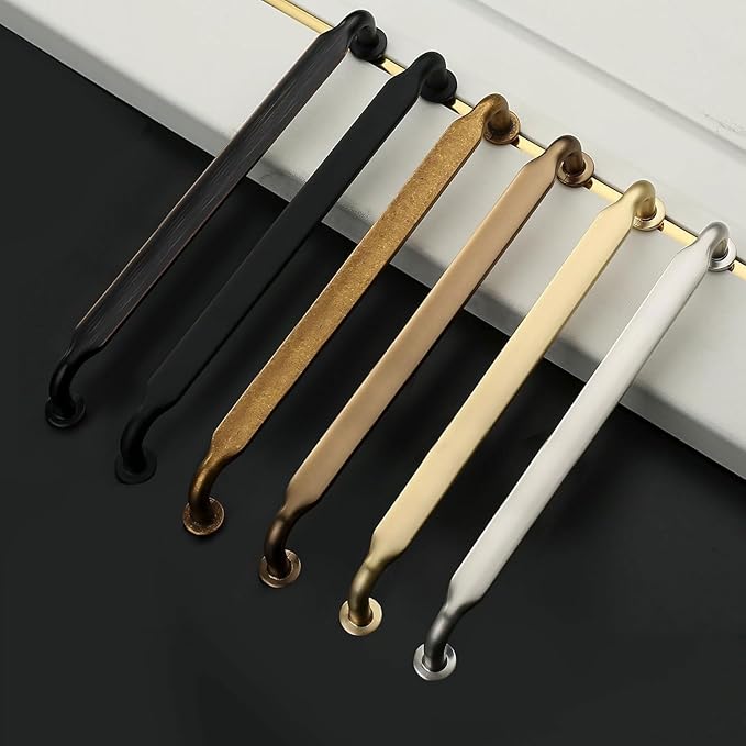 Asidrama 6 Pack Cabinet Handles, 11.3 Inch(288mm) Brushed Brass Kitchen Cabinet Hardware for Cupboard Drawer Pulls