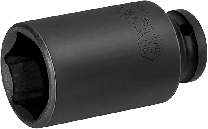 Jetech 1/2-Inch Drive 30mm Deep Impact Socket with 6-Point Design, Heat-Treated Chrome Molybdenum Alloy Steel, Metric