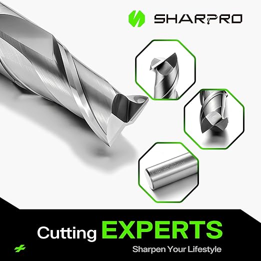 3/4 End Mills 3/4 Inch Shank, 2 Flute Carbide Square Endmill with AlCrN Coated, Upcut Spiral CNC Router Bits for Alloy Steel, Metal and Stainless Steel
