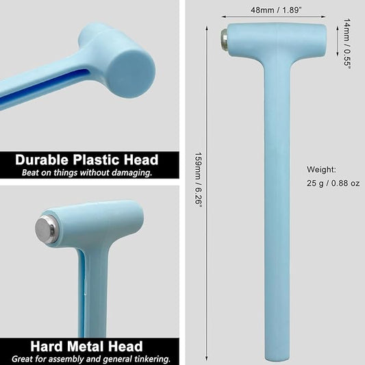 Small Hammer for Small Project, Lightweight Mallet, Little Size Hammer for Crafts, Watch, Jewelry, DIY, Leather, Blue, 2 Pcs