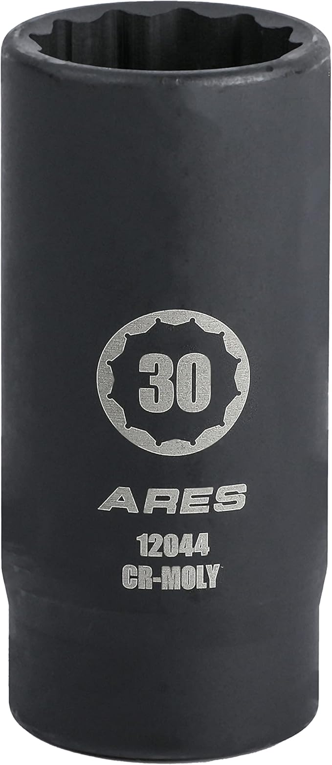 ARES 12044-30MM Axle Nut Socket - 12 Point Socket - Extra Deep 1/2-Inch Drive Impact Socket for Easy Removal of Axle Shaft Nuts