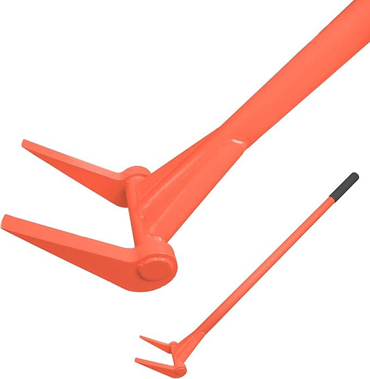 Upgrade ZOOKASEA Pallet Buster 45" with Handle, Heavy Duty Deck Board Removal Tool,Non-Slip Pry Bar Breaker for Flooring, Framing, Roofing and Construction, Orange