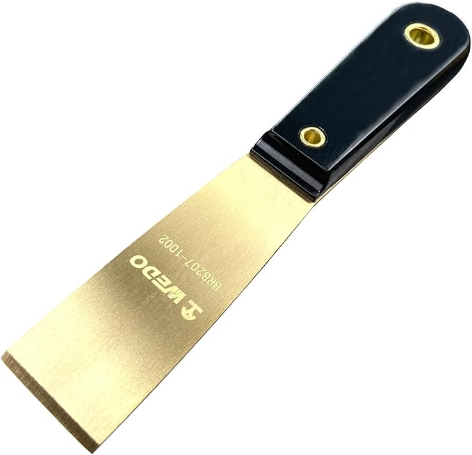 WEDO Brass Putty Knife 1-1/4",Paint Scraper, Spackle Knife, Wallpaper Scraper, Painters Tool, Crown Molding Tool, Paint Remover for Wood, Scraper,Length 8"