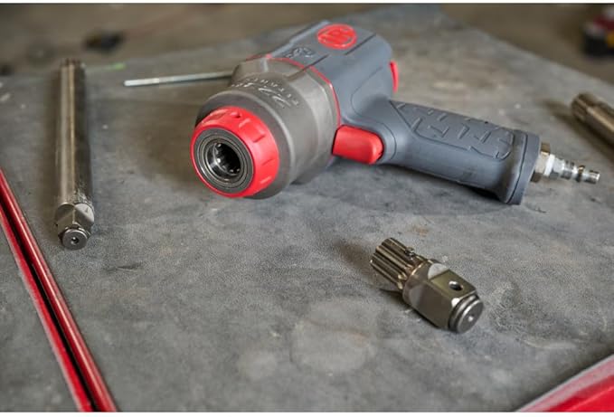 Ingersoll Rand 2236QTIMAX-2 DXS2 1/2" Air Impact Wrench, 2" Extended Anvil, Quiet, 1500 ft-lb Torque, Titanium Hammercase, Friction Ring Retainer, Pistol, Interchangeable Anvil, Multi-functional Tool