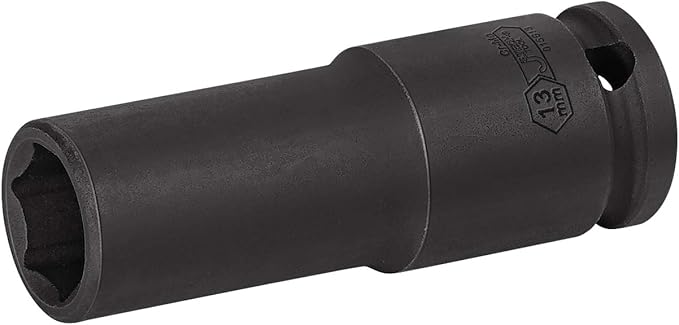 Jetech 3/8-Inch Drive 13mm Deep Impact Socket with 6-Point Design, Heat-Treated Chrome Molybdenum Alloy Steel, Metric
