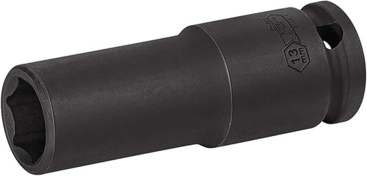 Jetech 3/8-Inch Drive 13mm Deep Impact Socket with 6-Point Design, Heat-Treated Chrome Molybdenum Alloy Steel, Metric