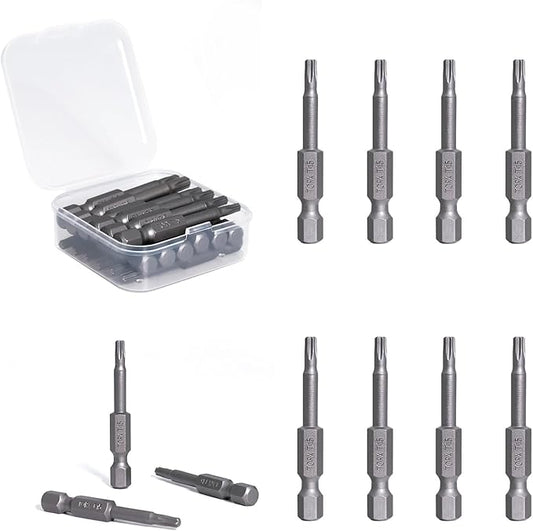 18pcs T15 Impact Driver Bits 50mm Impact Bit 1/4" Hex Shank S2 Drill Screwdriver Bit for Electronics Appliances and Automotive Repair