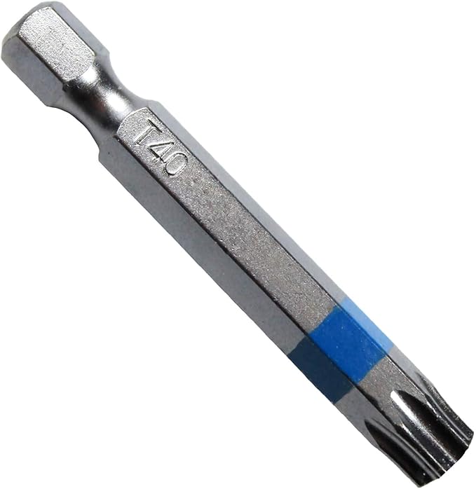 T40 Torx/Star Driver Bit - Color Coded Quick Change Shank Bit for Screws and Fasteners Requiring T40 Size (5 Pack)