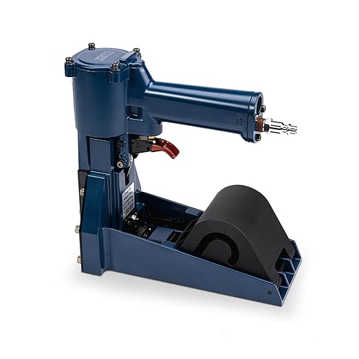 IDL Packaging RAIN-19-GR Heavy-Duty Pneumatic Staple Gun for Extra Tough Sealing with 1 1/4" (32 mm) Crown Staples - Heavy-Duty Air Powered Roll-Feed Stapler for Fast Box Closing