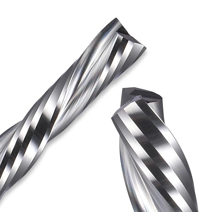 Downcut Spiral Router Bits 1/8 inch Shank, 1/8 inch Cutting Diameter ，3/4 inch Cutting Length,Solid Carbide CNC Router Bits End Mill for Wood Cut, Carving