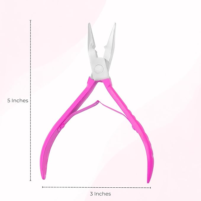 SIVOTE Hair Extension Pliers for Bead Extensions, Pink- Extension Tool Kit for Micro Links, Hair Extensions Pliers, and Seamless Beads Closure