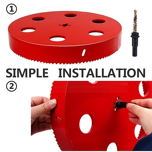 245mm / 9.6 inch HSS Bi-Metal Hole Saw Hole Drilling Cutter for Wood Boards Plastic Thin Metal (245mm / 9.6 inch)