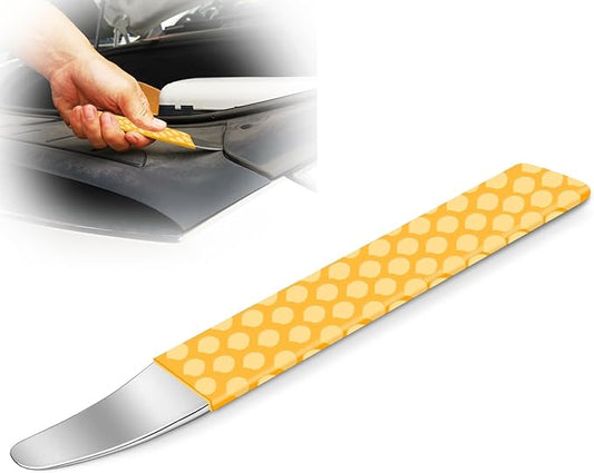 4140 Steel Pry Tool, Auto Trim Removal Tool Pry Bar for Vehicle Door Panel, Audio Radio Panel, Dashboard Repair Upholstery Tool, Pack of 1 Yellow