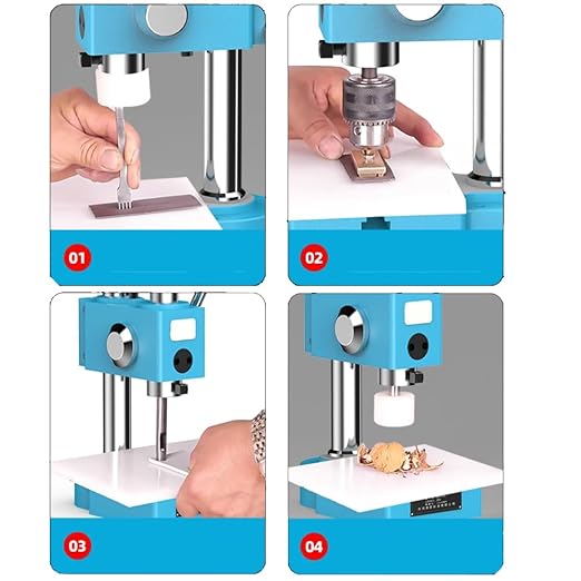 RATTMMOTOR Arbor Press J03-0.3A Spring-Loaded Precision Manual Shaft Press, Benchtop Hand Hole Puncher Machine for Metal and Non-Metal Punching, Bending, Stretching, Forming (3KN/0.3T Capacity)