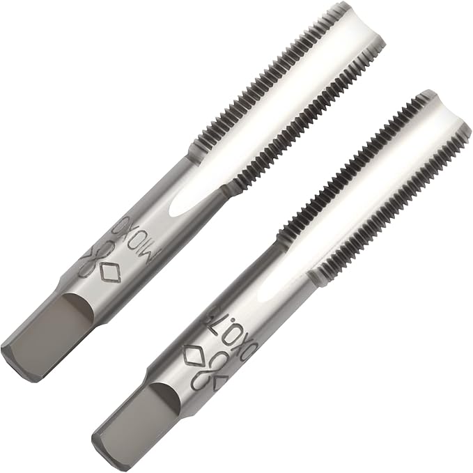 Aceteel M10 X 0.75 Metric Hand Tap, Right Hand M10 X 0.75mm Threading Hand Tap 1Pair