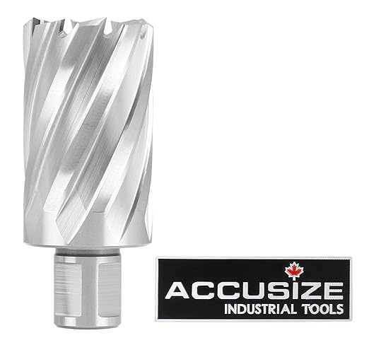 Accusize Industrial Tools 1-7/16'' by 2'' Cutting Depth H.S.S. Annular Cutter with 1 Pc Pilot Pin, 2081-2028Pin