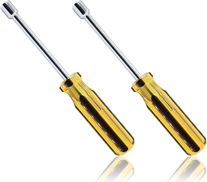 2Pcs 8mm Socket Wrench Screwdriver, Hexagon Nut Driver with Steel Cushion Grip for Easy Hand-Making and Repair Projects