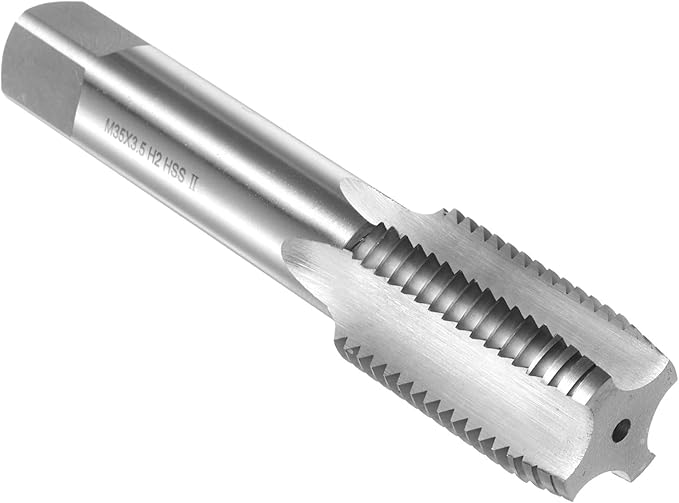uxcell Hand Plug Tap M35 x 3.5 H2 Metric Thread Plug Style Taps Straight Flute Screw Tapping Threading Tool High Speed Steel HSS6542