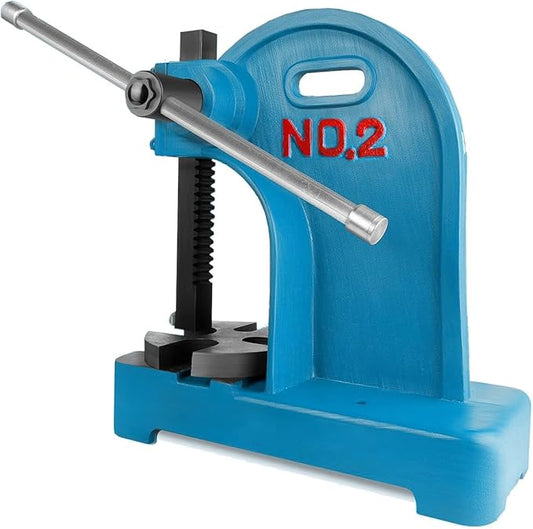 12-inch Maximum Height Press,3-ton Heavy-Duty Manual Arbor Press, Heavy-Duty Metal Punch for Rivet Punching, benchtop Arbor Press for Stamping, Bending, and Drawing竊똋eather Rivet Press(2 Ton)