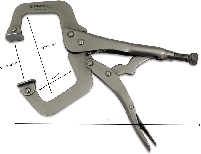 6 Pack - 11??C-Clamp Locking Pliers, Swivel Pads