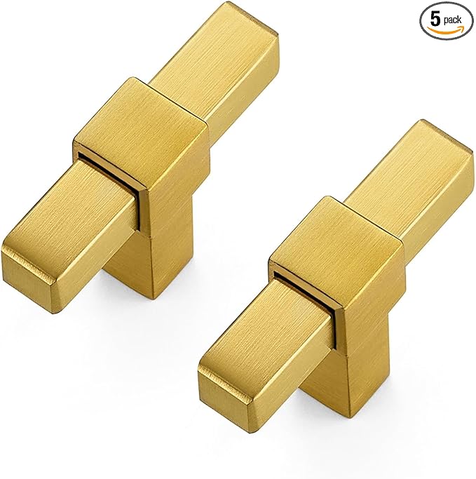 5 Pack Gold Cabinet Handles - 2" Overall Length Cabinet Pulls Drawer Pulls Cabinet Hardware Kitchen Handles for Cabinets
