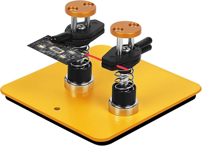 Magnetic Helping Hands Clamp Metal, Adjustable Third Hand Soldering Holder Stand For Small Electronics, Hobby DIY, Craft, PCB Repair, Precise Work, Exclusive Dual-Head Ultra-Grip