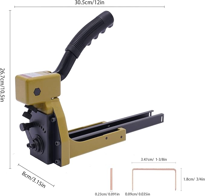 CUBELLIN Carton Closing Stapler 50 Staples Capacity Adjustable Depth Manual Packaging Stapler for Corrugated Boxes, Shipping, Packaging (3/4 Inch Staples)
