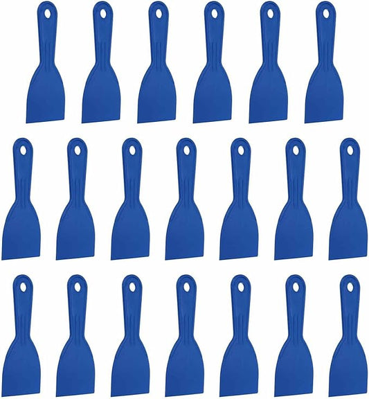 HARFINGTON 20pcs Putty Knife Scraper 3" Width Flexible Plastic Putty Knife Paint Scraper Tool for Taping Drywall Spreading Painting Wall Scratching Blue