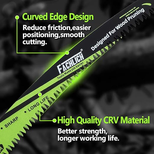 Japanese Teeth Reciprocating Saw Blade 15Inch - Saber Saw Blades Wood Pruning, 2pcs Curved Edge 6TPI for Tree Trimming, Wood/PVC Pipe Cutting, Cr-V Sabre Blades