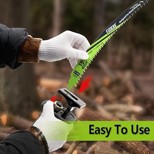 15" Japanese Teeth Reciprocating Saw Blades Wood Pruning - FACHLICH Curved Edge 6TPI for Tree Trimming, Wood Cutting, Cr-V Sabre Blades Better Wear Resistance