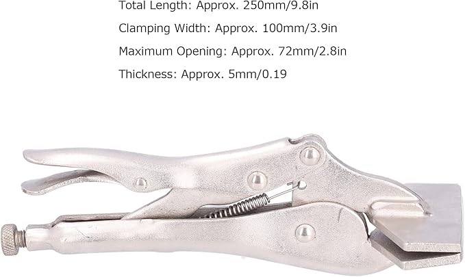 locking Sheet Metal Tool, Flat Locking Pliers Steel Adjustable Flat Head Vise Locking Grip Pliers for Connecting Welding Parts10 Inch