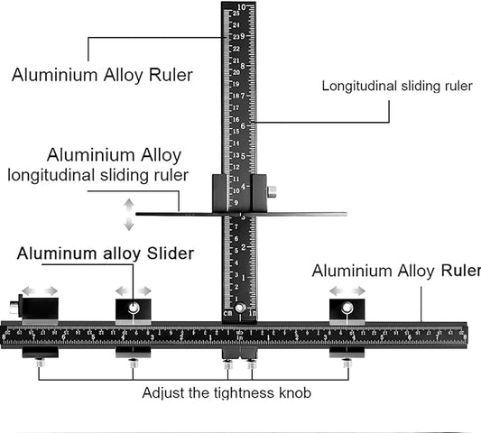King&Charles Cabinet Hardware Jig, Aluminum Alloy Cabinet Handle Jig + Auto Hole Punch + Point Drils Bits, Use for Handles Knobs Pulls on Drawers/Doors, Wood Drilling Dowelling Guide Set.