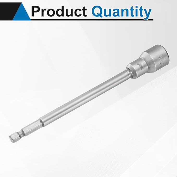 HARFINGTON Nut Driver Drill Bit 13mm Metric Socket 1/4" Hex Shank 5.91" (150mm) Long Magnetic 6-Point Sockets Quick Change CR-V Steel Bolt Setters for Power Drill Drivers