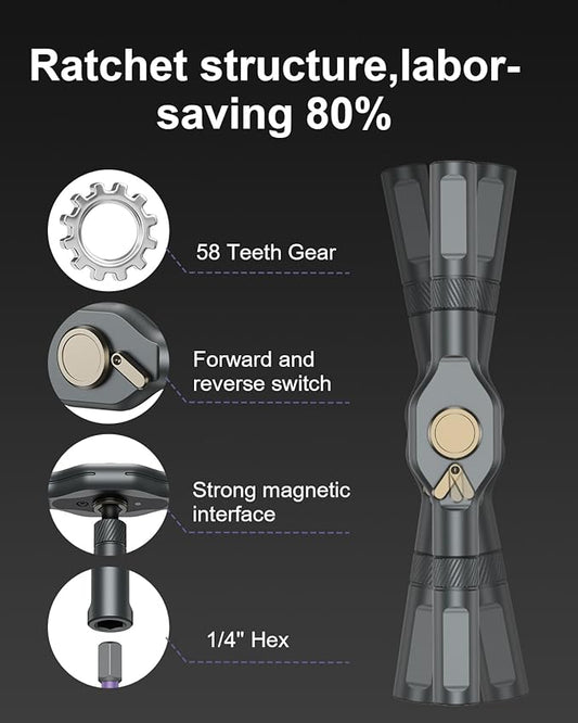 Ratchet Screwdriver Set, 74 in 1 Magnetic Screwdriver Set with Detachable T Handle, Precision Repair Tool Kit for Furniture Assembly, Computer, Bicycles, Appliance, Watch, Doorbell, Camera, DIY