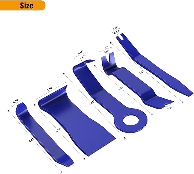 GOOACC 5PCS Auto Trim Removal Tool Kit No-Scratch Removal Tool Kit for Car Audio Dash Window Molding Fastener Remover Tool Kit-Blue