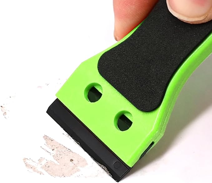 EHDIS 2pcs Plastic Razor Scraper 6-inch Long Handle Adhesive Remover Tool with 100 Double-Edge Blades for Window Tint Vinyl Scraper Decal Sticker Glue Remove (?똍eon-Green)