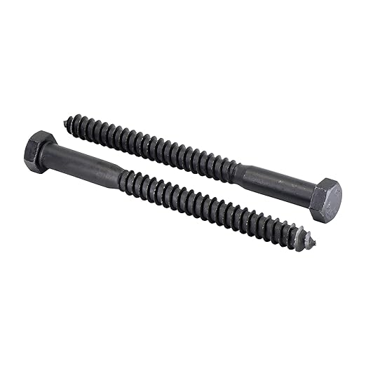 1/2" x 6?? 25-Piece Black Lag Bolts, Rustproof 4-Layer Ceramic BLAKOTE, 2X Protection of Galvanized Lag Screws, for Decks Pergolas by Makers Bolt