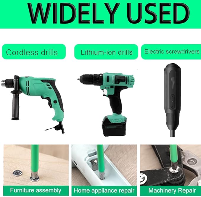 Drill Bit Set, Anti-Shock Design for Home DIY and Professional Use,Heavy-Duty Screwdriver Bits with Strong Durability(Sizes 6, 25-150mm)