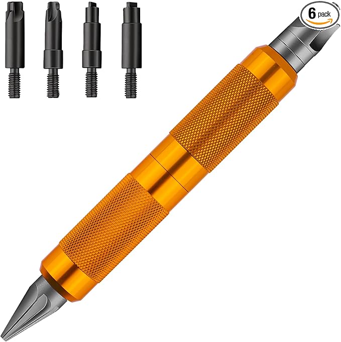 Ludex Case Prep Multi-Tool for Case Trimmer, Crafting Case Pocket Cleaner, Reamer and Chamfer Deburring Tools -Reloading Tool for .17 to .45 Caliber (orange color)