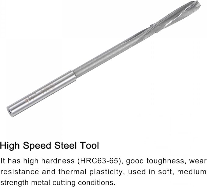 uxcell Chucking Reamers, 4mm H7 4241 High Speed Steel Spiral Flutes Lathe Machine Reamer Milling Cutter